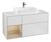 Тумба под раковину Villeroy & Boch Finion 120х50,1 см с подсветкой МДФ белый матовый лак/стекло белое матовое G411PCMT