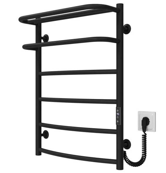 Электрический полотенцесушитель Deffi Отель П6 500х700 правое подключение JD03 черный C.OD.70.50.6.E.B.R.1