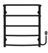 Электрический полотенцесушитель Deffi Каскад Дуга П5 400х600 правое подключение черный C.KD.60.40.5.E.B.R.5