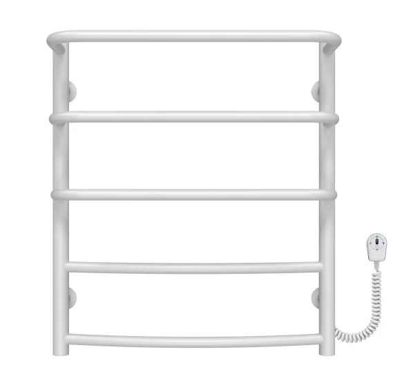 Електричний сушарка для рушників Deffi Каскад Дуга П5 500х600 праве підключення білий C.KD.60.50.5.E.W.R.5