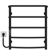 Электрический полотенцесушитель Deffi Каскад Дуга П5 500х600 левое подключение JD03 черный C.KD.60.50.5.E.B.L.1