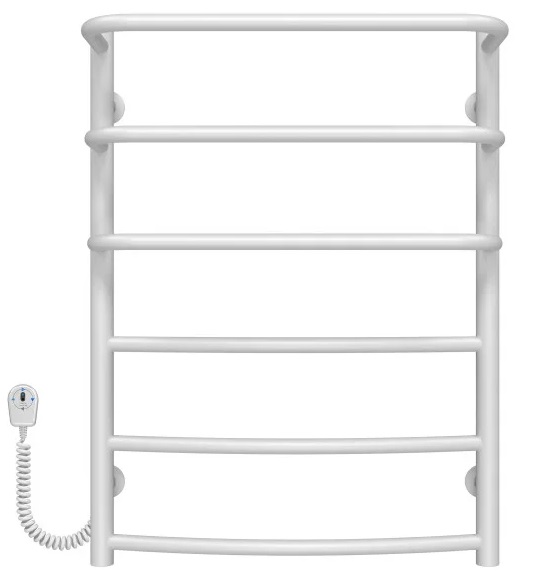 Электрический полотенцесушитель Deffi Каскад Дуга П6 500х700 левое подключение белый C.KD.70.50.6.E.W.L.5