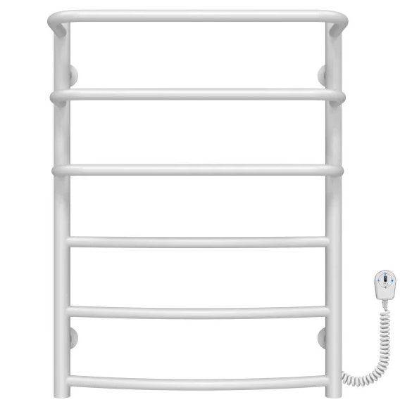 Электрический полотенцесушитель Deffi Каскад Дуга П6 500х700 правое подключение белый C.KD.70.50.6.E.W.R.5