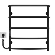 Электрический полотенцесушитель Deffi Каскад Дуга П5 400х600 левое подключение JD03 черный C.KD.60.40.5.E.B.L.1