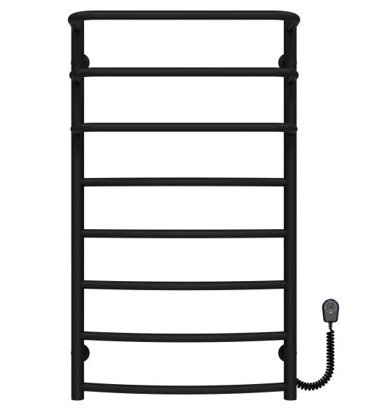 Електрична сушарка для рушників Deffi Каскад Дуга П8 500х900 праве підключення чорний C.KD.90.50.8.E.B.R.5