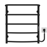 Электрический полотенцесушитель Deffi Каскад Дуга П5 400х600 правое подключение JD03 черный C.KD.60.40.5.E.B.R.1