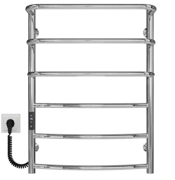 Електричний сушарка для рушників Deffi Каскад Дуга П6 500х700 ліве підключення JD03 хром C.KD.70.50.6.E.C.L.1