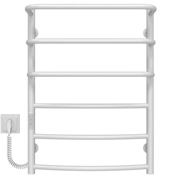 Электрический полотенцесушитель Deffi Каскад Дуга П6 500х700 левое подключение WD03 белый C.KD.70.50.6.E.W.L.3