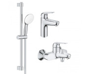 Комплект смесителей для ванной Grohe Euroeco New 3 в 1 с душевым набором хром UA123226M0
