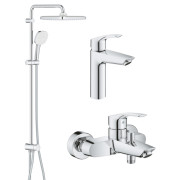 Комплект смесителей для ванной Grohe Eurosmart 3 в 1 с душевым набором хром UA123246R1