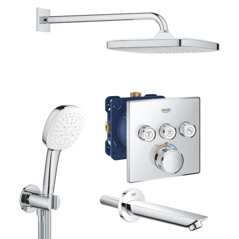 Душова система Grohe Grohtherm SmartControl з термостатом на 3 споживача хром UA26415SC6