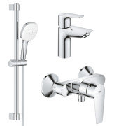 Комплект смесителей для ванной Grohe BauEdge New 3 в 1 с душевым набором хром UA123208S1