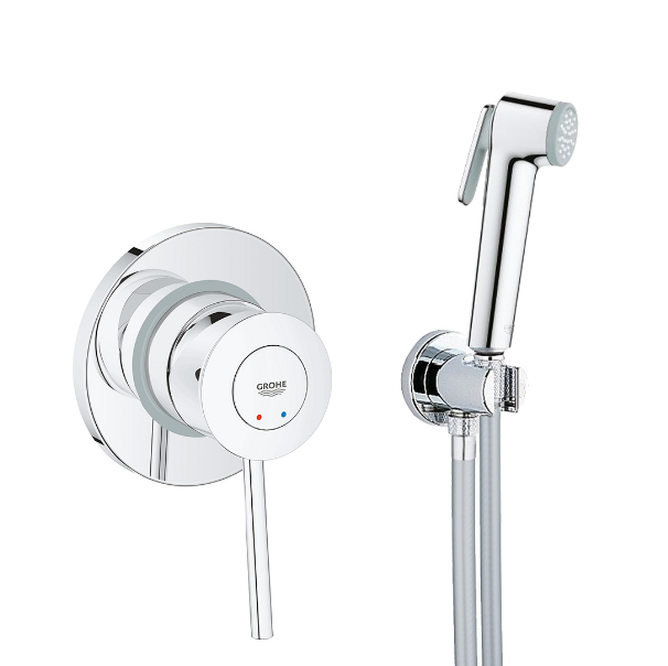 Гигиенический душ со смесителем скрытого монтажа Grohe BauClassic хром UA11104802