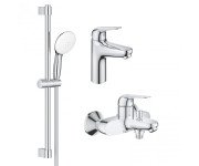 Комплект змішувачів для ванної Grohe Euroeco New 3 в 1 з душовим набором хром UA123226M0