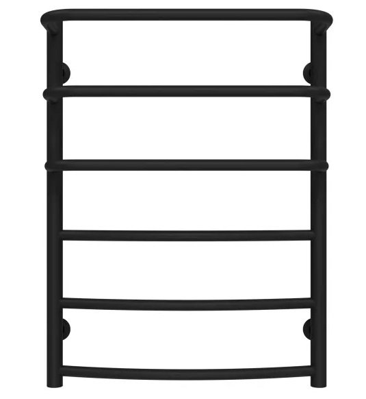 Сушка для рушників водяна Deffi Каскад Дуга П6 500х700 нижнє підключення чорний C.KD.70.50.6.B.A