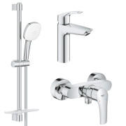 Комплект змішувачів для ванної Grohe Eurosmart 3 в 1 з душовим набором хром UA123244M1