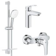 Комплект смесителей для ванной Grohe Eurosmart 3 в 1 с душевым набором хром UA123244M1