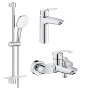 Комплект смесителей для ванной Grohe Eurosmart 3 в 1 с душевым набором хром UA123246M3