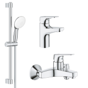 Комплект смесителей для ванной Grohe BauFlow 3 в 1 с душевым набором хром  UA121624S1