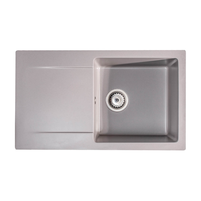 Мойка для кухни Sink Quality Ferrum 1KDO 77x45x21 с переливом наногранит серый  FER.D.1KDO.X