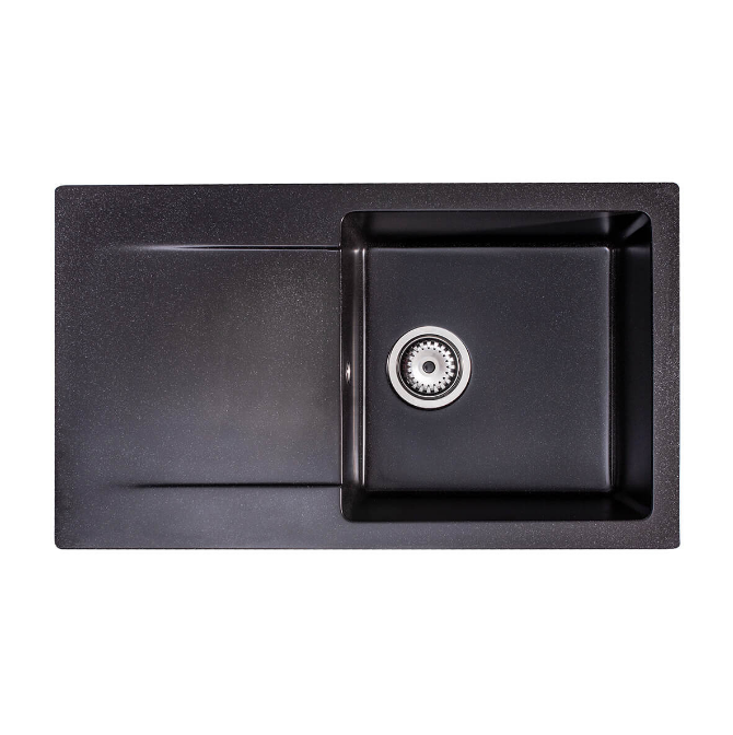 Мийка для кухні Sink Quality Ferrum 1KDO 77x45x21 з переливом нанограніт графіт FER.G.1KDO.X