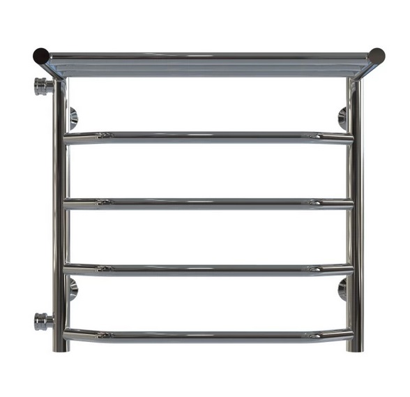 Полотенцесушитель водяной Deffi Трапеция с полкой П5 500х500 боковое левое подключение хром C.TP.50.50.5.C.B