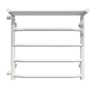 Полотенцесушитель водяной Deffi Трапеция с полкой П5 500х500 боковое левое подключение белый C.TP.50.50.5.W.B