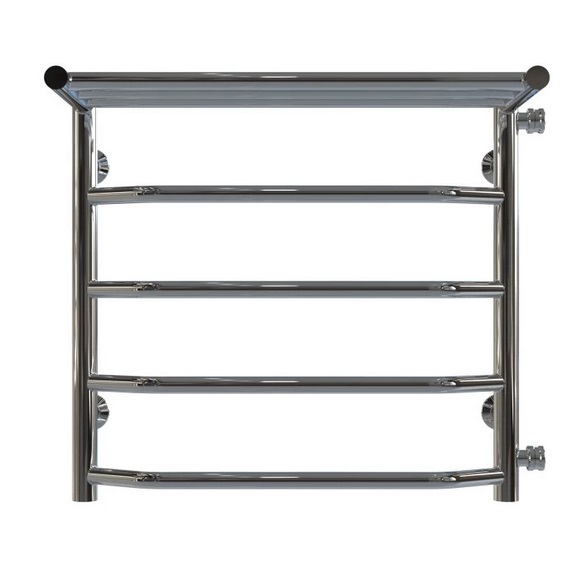 Полотенцесушитель водяной Deffi Трапеция с полкой П5 500х500 боковое правое подключение хром C.TP.50.50.5.C.C