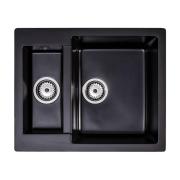 Мийка для кухні Sink Quality Ferrum 5KBO 60,5x49,5x21 з переливом нанограніт чорний FER.C.5KBO.X