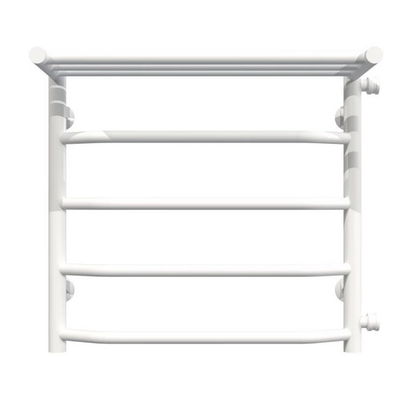 Сушка для рушників водяна Deffi Трапеція з полицею П5 500х500 бічне праве підключення білий C.TP.50.50.5.W.C