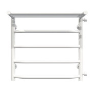 Полотенцесушитель водяной Deffi Трапеция с полкой П5 500х500 боковое правое подключение белый C.TP.50.50.5.W.C