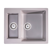 Мойка для кухни Sink Quality Ferrum 5KBO 60,5x49,5x21 с переливом наногранит серый FER.D.5KBO.X