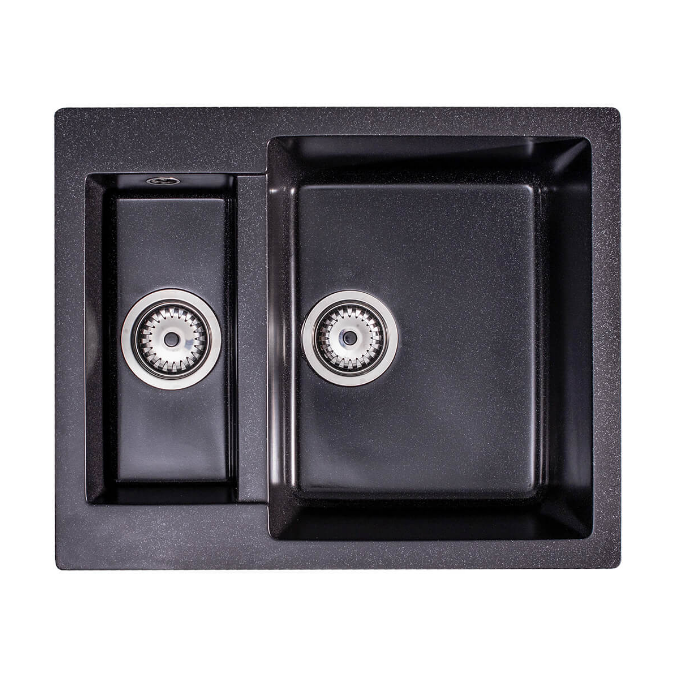 Мойка для кухни Sink Quality Ferrum 5KBO 60,5x49,5x21 с переливом наногранит графит FER.G.5KBO.X