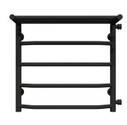 Полотенцесушитель водяной Deffi Трапеция с полкой П5 500х500 боковое правое подключение черный C.TP.50.50.5.B.C