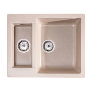 Мийка для кухні Sink Quality Ferrum 5KBO 60,5x49,5x21 з переливом нанограніт графіт бежевий FER.P.5KBO.X