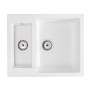 Мойка для кухни Sink Quality Ferrum 5KBO 60,5x49,5x21 с переливом наногранит белый FER.W.5KBO.X