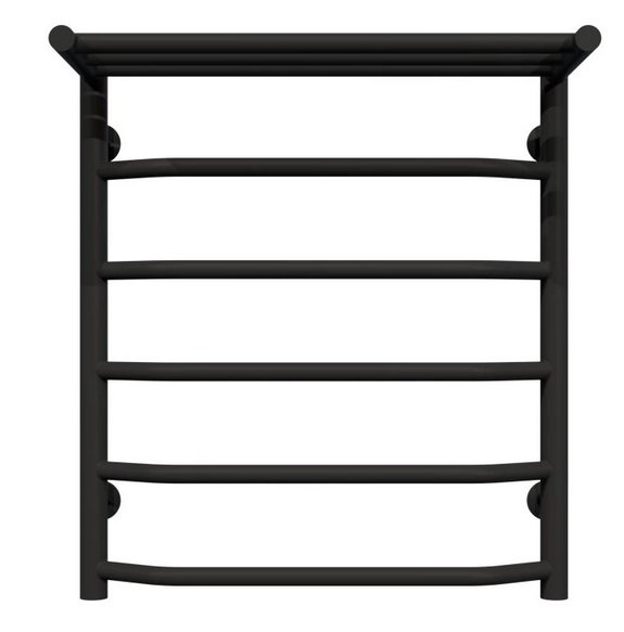 Полотенцесушитель водяной Deffi Трапеция с полкой П6 500х600 нижнее подключение черный C.TP.60.50.6.B.A