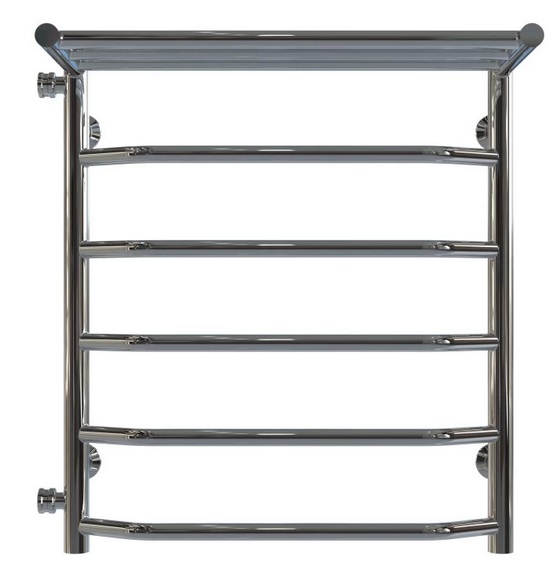 Полотенцесушитель водяной Deffi Трапеция с полкой П6 500х600 боковое левое подключение хром C.TP.60.50.6.C.B