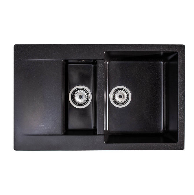 Мийка для кухні Sink Quality Ferrum 5KKO 79,5х49,5х21 з переливом нанограніт графіт FER.G.5KKO.X