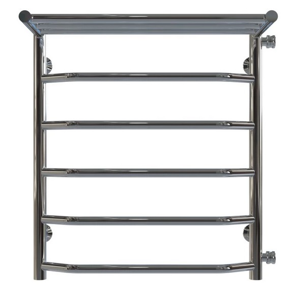 Полотенцесушитель водяной Deffi Трапеция с полкой П6 500х600 боковое правое подключение хром C.TP.60.50.6.C.C