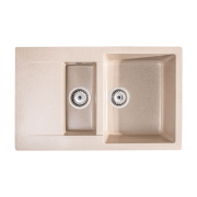 Мойка для кухни Sink Quality Ferrum 5KKO 79,5х49,5х21 с переливом наногранит бежевый FER.P.5KKO.X