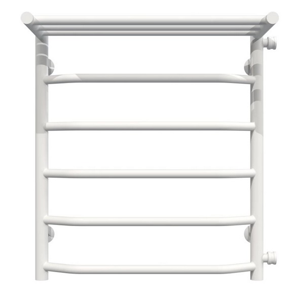 Полотенцесушитель водяной Deffi Трапеция с полкой П6 500х600 боковое правое подключение белый C.TP.60.50.6.W.C