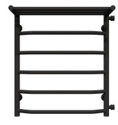 Полотенцесушитель водяной Deffi Трапеция с полкой П6 500х600 боковое правое подключение черный C.TP.60.50.6.B.C