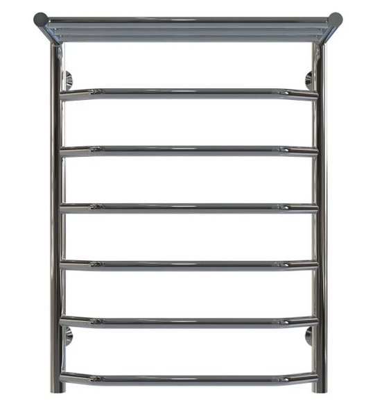 Полотенцесушитель водяной Deffi Трапеция с полкой П7 500х700 нижнее подключение хром C.TP.70.50.7.C.A