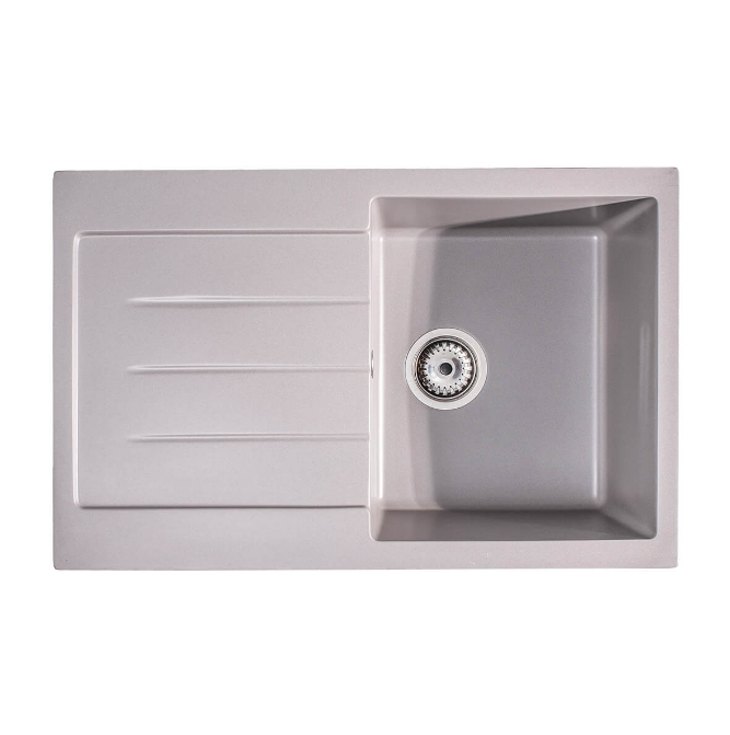 Мойка для кухни Sink Quality Realgar 1KDO 76,5x49x20,5 с переливом наногранит серый REA.D.1KDO.X