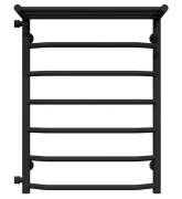 Сушка для рушників водяна Deffi Трапеція з полицею П7 500х700 бічне ліве підключення чорний C.TP.70.50.7.B.B