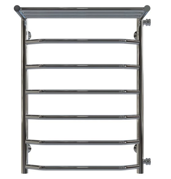 Полотенцесушитель водяной Deffi Трапеция с полкой П7 500х700 боковое правое подключение хром C.TP.70.50.7.C.C