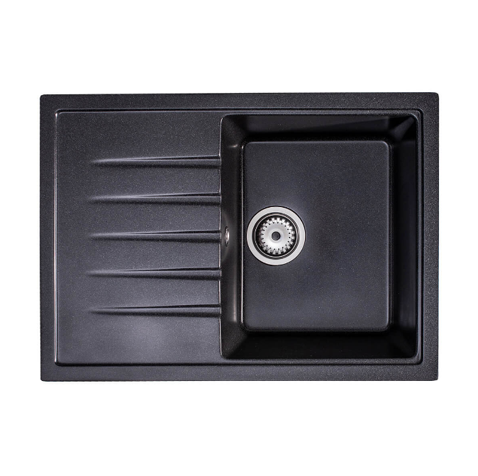 Мийка для кухні Sink Quality Titanite 1KKO 68x49,5x21,5 з переливом нанограніт парча TIT.B.1KKO.X