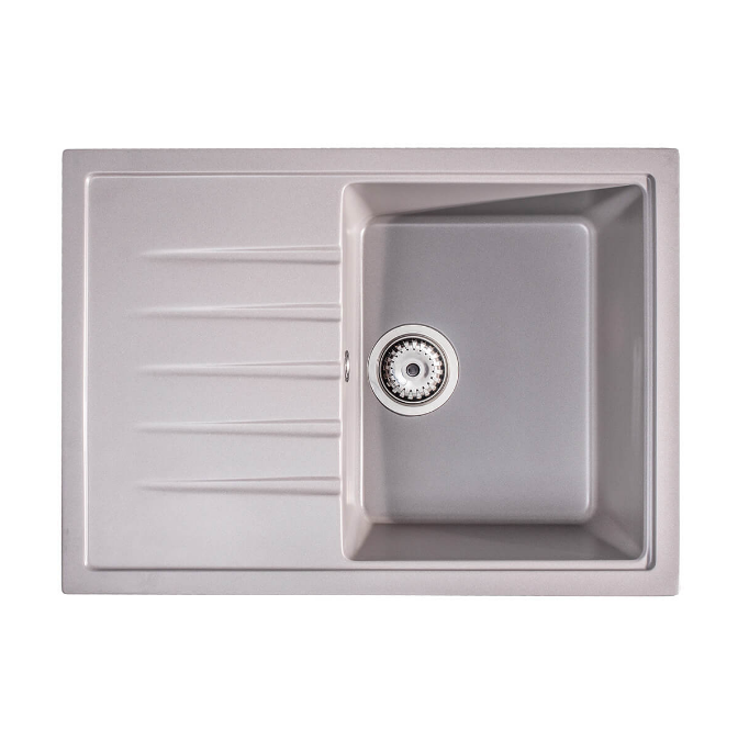 Мойка для кухни Sink Quality Titanite 1KKO 68x49,5x21,5 с переливом наногранит серый TIT.D.1KKO.X