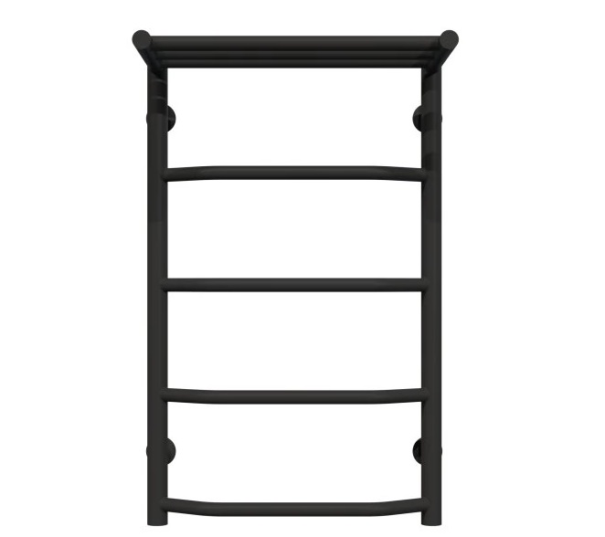 Сушка для рушників водяна Deffi Трапеція з полицею П5 400х700 нижнє підключення чорний C.TP.70.40.5.B.A